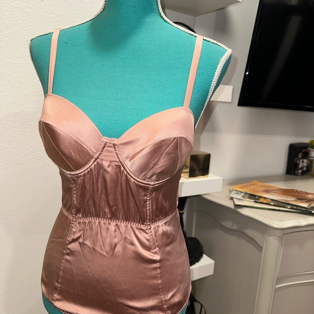 Fleur du Mal x Revolve Blush Pink Bodysuit Size Medium Great Condition